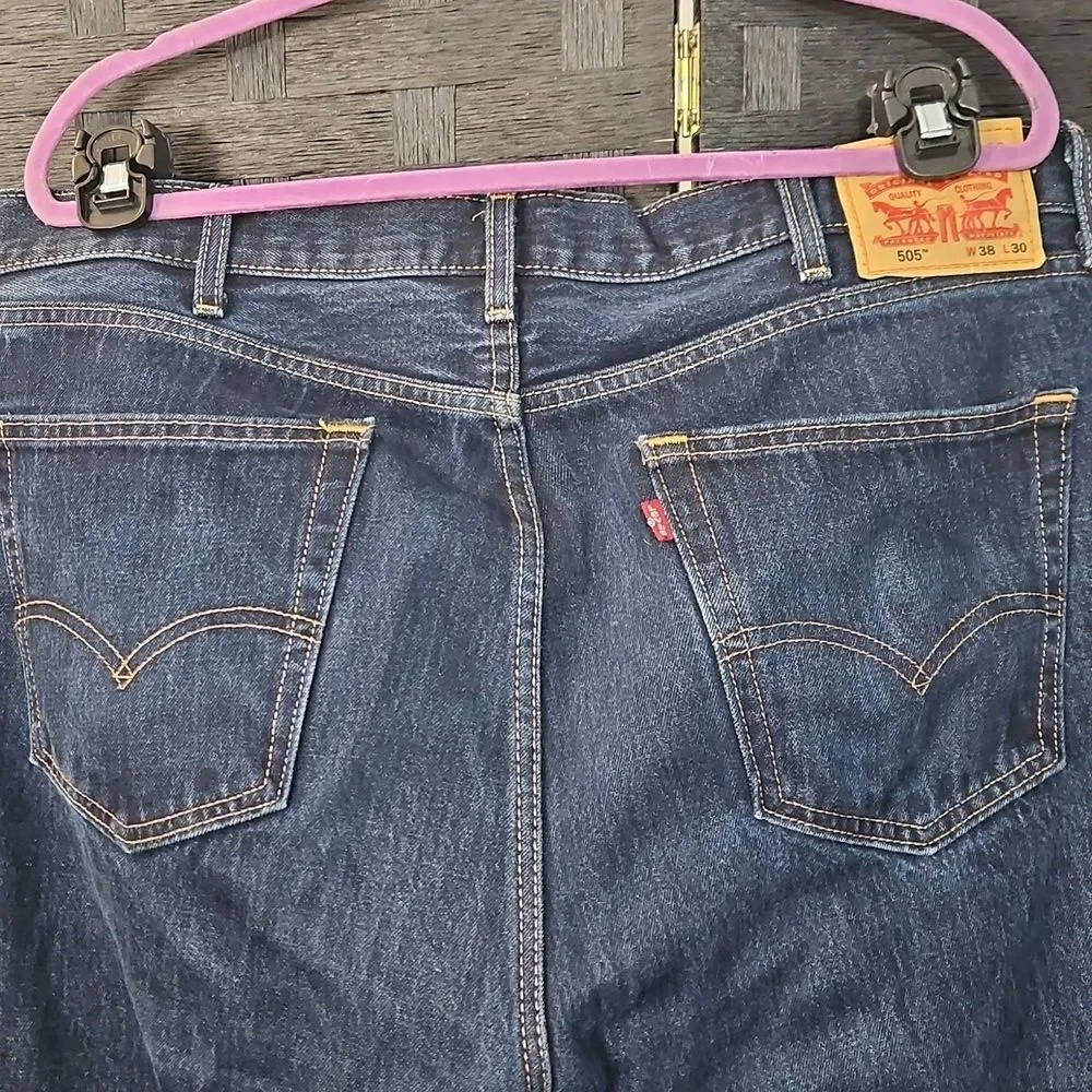 Men's Levis 505 Classic Blue Denim Jeans 38x30